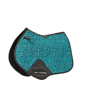 Prime Leopard Jump Shape Saddle Pad - Turquoise Leopard